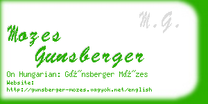 mozes gunsberger business card